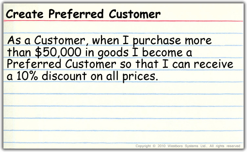 Create a preferred customer