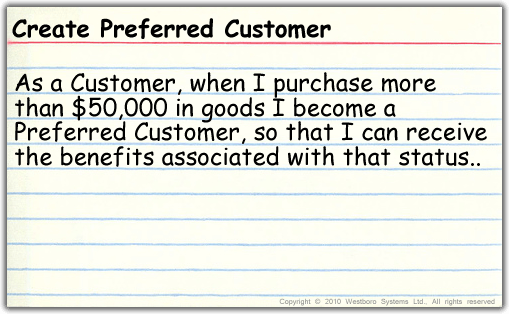 Create a preferred customer