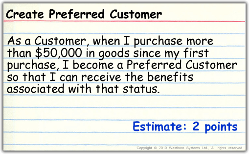 Create a preferred customer with estimate
