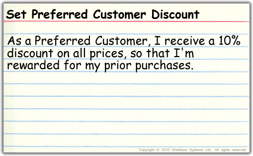 Create a preferred customer